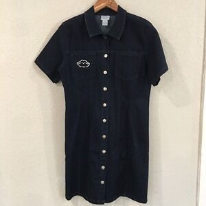 Carolina Colours Womens Size Large Dress Blue Denim Dark Wash Stretch 90s‎ Y2K